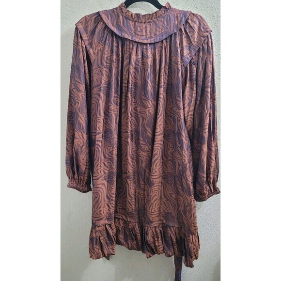 Anthropologie Current Air Size Medium Swirl Motif Mini Dress Boho Preppy Groovy - Picture 13 of 16